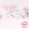 Elegant Hypoallergenic Sterling Silver Cross Stud Earrings
