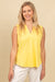 Hanna + Gracie Women's Lemon Zest Jasmine Crepe Inverted Pleat Tank Top - Size XL
