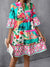 Ethnic Style Elegant Short Sleeve Trapeze V-Neck Dress