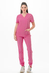4-Way Stretch 6 Pocket V-Neck Jogger Medical Scrubs