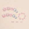 24pcs White French Tip Press On Toenails