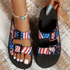 Women&#39;s Flag Pattern Soft Sole Lightweight Slip On Vacation Slides