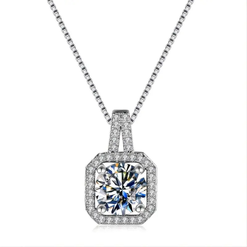 Luxury Female Crystal White Zircon Stone Topaz Necklace