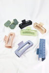 Matte Jumbo Cut Out Rectangle Hair Claws