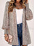 Women's Boho Plus Size Leopard Print Shirred Lantern Sleeve Cardigan - 5XL