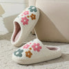 Women&#39;s Winter Home Warm Flower Print Slippers