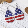 Patriotic American Flag Water Drop Acrylic Dangle Earrings