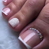24pcs White French Tip Press On Toenails