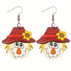 Scarecrow Sunflower Wooden Dangle Earrings