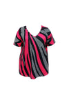 Women&#39;s Plus Size Colorblock Print V-Neck Casual T-Shirt