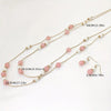 3pcs Trendy Pink Bead Pendant Necklace and Earrings Set