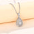 Silver Plated Waterdrop Hollow Zircon Pendant Necklace