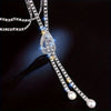 Versatile Sparkling Teardrop Rhinestone Sweater Chain Necklace