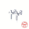 Elegant Hypoallergenic Sterling Silver Cross Stud Earrings