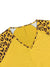 Plus Size Leopard Raglan Sleeve Ruffle Trim V Neck Casual T-Shirt - 5XL