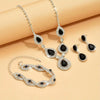 4pcs Elegant Silver Plated Waterdrop Zircon Jewelry Set