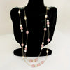 3pcs Trendy Pink Bead Pendant Necklace and Earrings Set