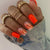24pcs Glossy Medium Square Orange Gradient Press On Nails