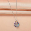 3pcs Colorful Butterfly Round Crystal Pendant Necklace Set
