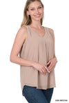 Zenana Women&#39;s Chiffon Double Layer Sleeveless Tops