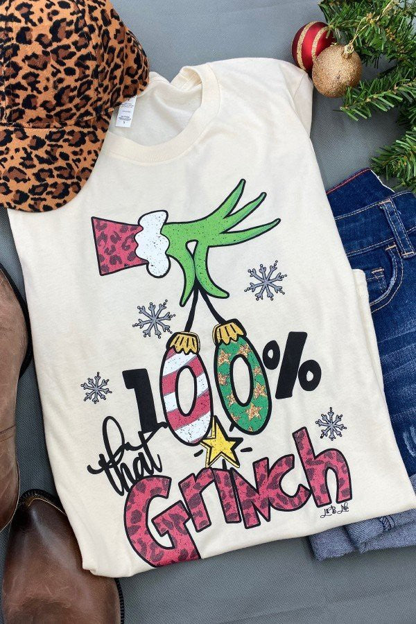 100% That Grinch Cream T-Shirt - Size Small