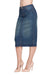 G-Gossip Apparel, Inc. Vintage Wash Stretch Denim Calf Length Skirt